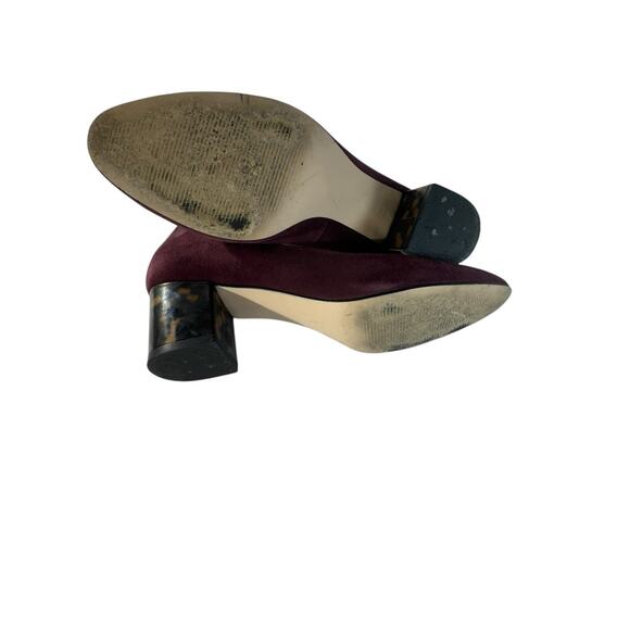 Talbots ISA Heels Block TORTOISE PATTERN Suede 7M Office Work Purple Leather - Picture 10 of 10